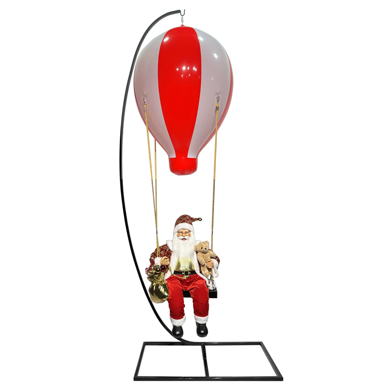 Babbo Natale in mongolfiera Babbooni con supporto